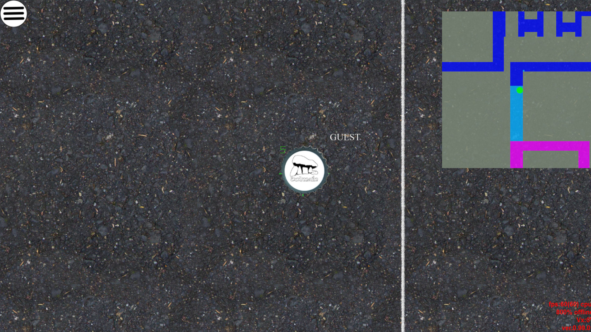 Screenshot from the 'Caps' game.